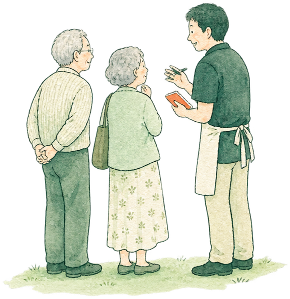 ご夫婦のお話を伺う相談員
